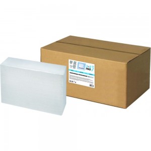 Бумажное полотенце 1-2-Pro 2 слоя, ЛЮКС Z-сложение, 23х22 см., 200 л., белый, целлюлоза ПБZЛ2-200