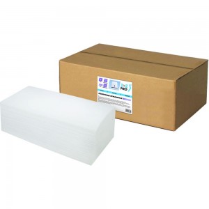 Бумажное полотенце 1-2-PRO СТАНДАРТ 1 слой, V ZZ -сл. 23х22 см, 200 листов, белый ПБVС1-200