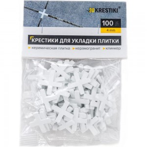 Крестики для плитки (100 шт; 4 мм) 3D Krestiki 00-00000386