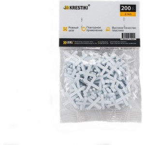 Крестики для плитки (200 шт; 2 мм) 3D Krestiki 00-00000701