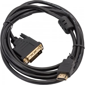 Кабель HDMI M - DVI M 24+1 5bites Dual Link ферритовые кольца, позолоченные контакты 2м APC-073-020