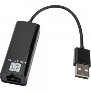 Сетевая карта 5bites USB2.0, RJ45 100мегабит, черный, 10см UA2-45-02BK