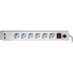 Сетевой фильтр Navigator NSP-USB-06-180-ESC-3x1, 6 гнезд, 1.8м 71864