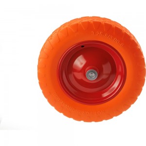 Полиуретановое бескамерное колесо для тачки / тележки (3.00-8, диаметр 340 мм, ось 16 мм, подшипник) А5 PU 2401-16 1001543
