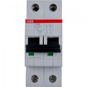 Автоматический модульный выключатель ABB 2п C S202 6кА 32А 2CDS252001R0324