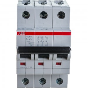 Автоматический модульный выключатель ABB 3п C S203 6кА 20А 2CDS253001R0204