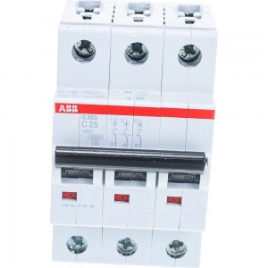 Автоматический модульный выключатель ABB 3п C S203 6кА 25А 2CDS253001R0254
