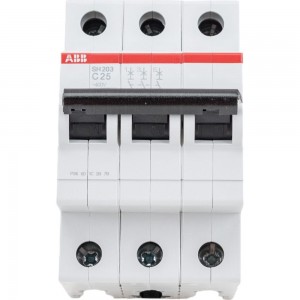Автоматический трехполюсный выключатель ABB c 25а 6ка sh203 2CDS213001R0254