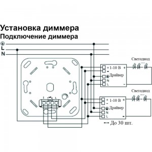 Диммер AcTEC 220В, 40mA, IP20, 1-10V, 83.5x83.5x44мм D1-10S