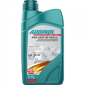 Моторное масло Addinol Giga Light MV 0530 LL синтетическое, 5W-30, 1 л 72098607