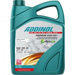 Моторное масло Addinol Premium 0530 DX1 синтетическое, 5W-30, 5л 72105581