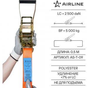 Ремень крепления груза с храповиком (6 м, 5 т) Airline AS-T-09