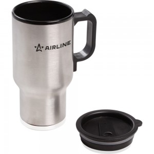 Автомобильный чайник-термокружка с подогревом Airline 450 мл, 12V/24W, нержавейка/пластик ABK-12-10