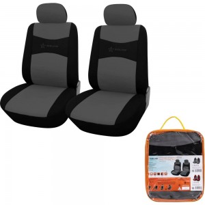 Чехлы для сидений Airline универсальные, RS-2, передние, 2 шт., 4 предмета, полиэстер, черный/серый ACS-PP-06