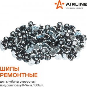 Ремонтные шипы Airline 8-9 мм, 100 шт., в пакете со стикером ATRK-16