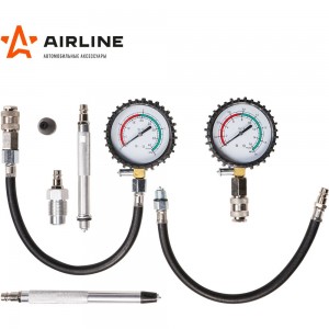 Компрессометр для измерения компрессии Airline PRO Бензин+Дизель набор, кейс ATAA011