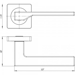 Раздельная ручка Ajax LEVEL JK BL-24 черный 44325