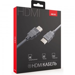 HDMI-кабель AKAI Ver.1.4, 1м, PVC, черный CE-803B