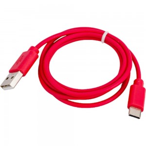 Дата-кабель AKAI Type-C ПВХ красный CE-465R