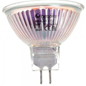 Галогенная лампа АКЦЕНТ MR16, 12В, 50W, 36°, GU5.3, с отражателем и защитным стеклом 4606400204251
