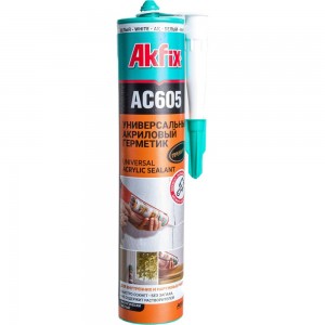Акриловый герметик Akfix AC605, белый, 310 мл AA002