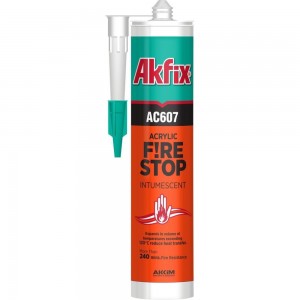 Огнестойкий акриловый герметик Akfix AC607 белый, 310 мл AA701
