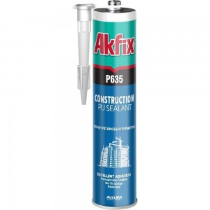 Полиуре��ановый строительный герметик Akfix P635 35 Шор, серый, 310 мл AA116