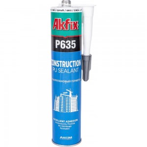 Полиуре��ановый строительный герметик Akfix P635 35 Шор, серый, 310 мл AA116