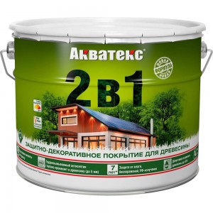 Защитно-декоративное покрытие для дерева Акватекс полуматовое, 9 л, венге 257224