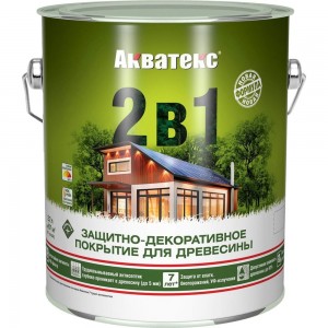 Защитно-декоративное покрытие для дерева Акватекс 2 в 1 полуматовое, 2.7 л, рябина 257218