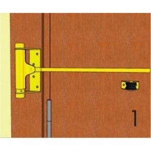 Дверной доводчик ALDEGHI LUIGI SPA стальной, пружинный, 148х335 мм, цвет: оцинкованная сталь, к-т: 1 шт + ключ с декоративными шурупами 115AZ004