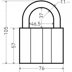 Навесной замок Аллюр ВС1Ч-480 (11 мм; 5 ключей) 1422