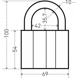Навесной замок Аллюр ВС1Ч-470 (10 мм; 5 ключей) 1421