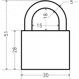 Навесной замок Аллюр ВС1Ч-4503 (5 мм; 5 ключей) 1415