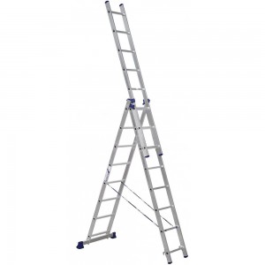 Трехсекционная универсальная алюминиевая лестница Алюмет Серия H3 5308