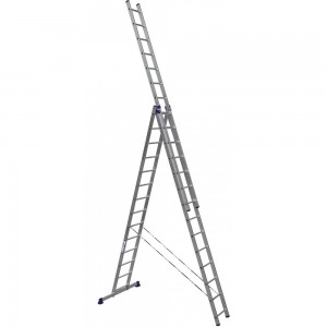 Трехсекционная универсальная алюминиевая лестница Алюмет Серия H3 5314