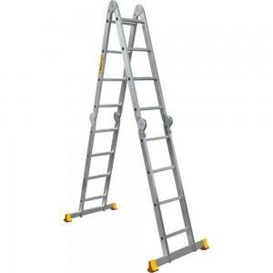Алюминиевая профессиональная четырехсекционная шарнирная лестница Алюмет Серия Т4 Т 433