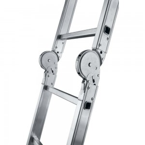 Алюминиевая профессиональная четырехсекционная шарнирная лестница Алюмет Серия Т4 Т 433