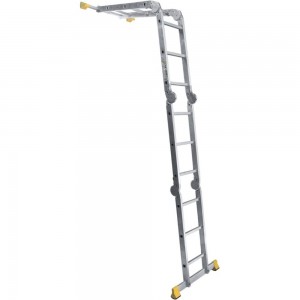 Алюминиевая профессиональная четырехсекционная шарнирная лестница Алюмет Серия Т4 Т 455