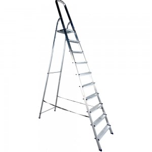 Алюминиевая лестница-стремянка Алюмет матовая, 10 ступеней Ам710
