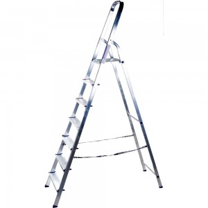 Алюминиевая лестница-стремянка Алюмет матовая, 7 ступеней Ам707