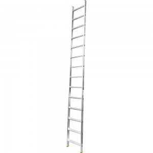 Алюминиевая односекционная приставная лестница Алюмет 14 широких ступеней НК1 5114