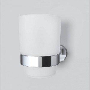 Стеклянный стакан с настенным держателем, хром AM.PM A7434300