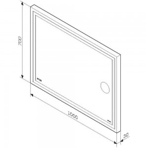 Универсальное зеркало AM.PM с контурной Led-подсветкой, часами и косметическим M91AMOX1003WG