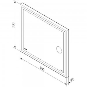 Универсальное зеркало AM.PM с контурной Led-подсветкой, часами и косметическим M91AMOX0803WG