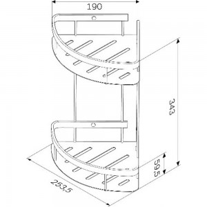 Полка для душа AM.PM Sense L угловая двухъярусная A7454200