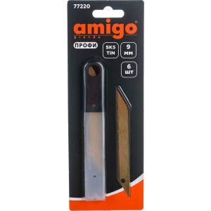 Лезвия TiN 6 шт, 9 мм для ножа AMIGO 77220