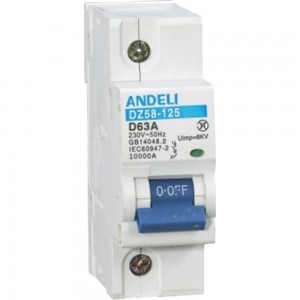 Автоматический выключатель ANDELI DZ58-125 1P 80A х-ка 8-12In ADL01-632