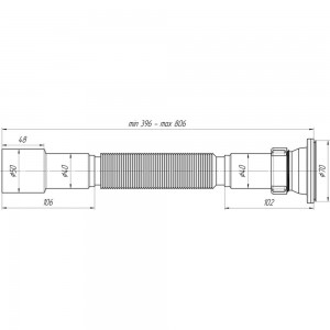 Сифон для мойки Гофра АНИ Пласт, 1 1/2x40/50, нержавеющая сетка G106 025-0300