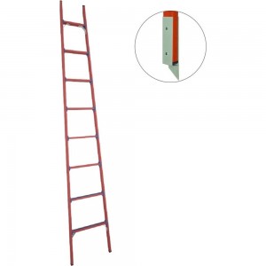 Стеклопластиковая приставная диэлектрическая лестница Антиток мягкий грунт ЛСПД-3.0 МГ 471556